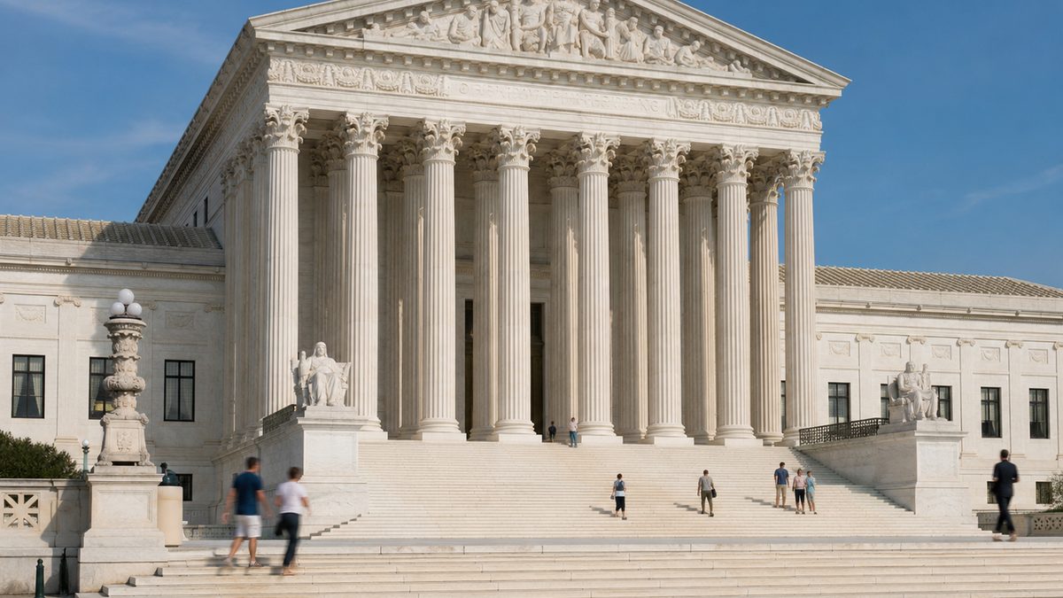 The exterior of the U.S. Supreme Court building in daylight.