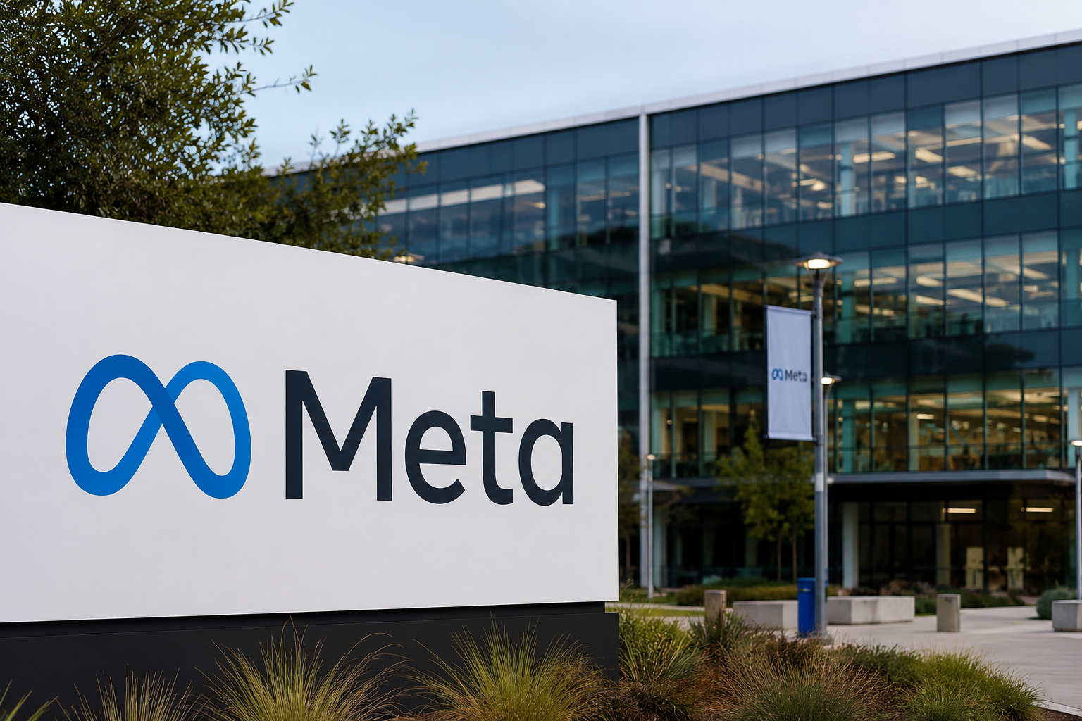 A generic technology office representing corporate restructuring around AI.