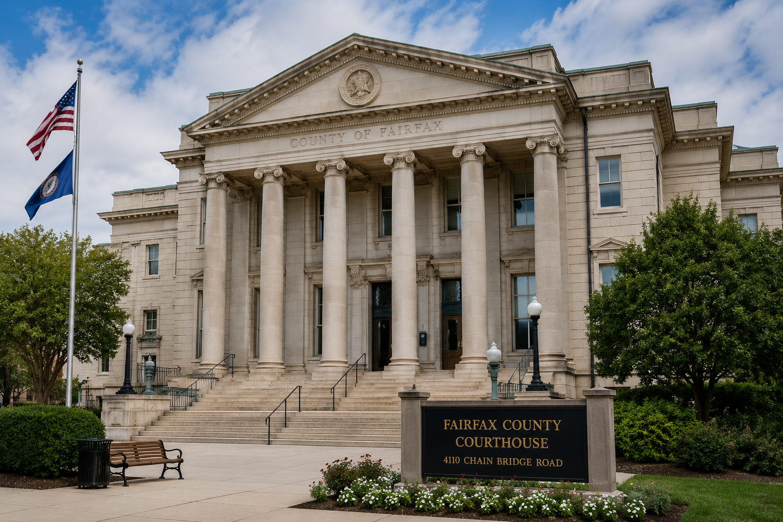 A state capitol building with an American flag outside