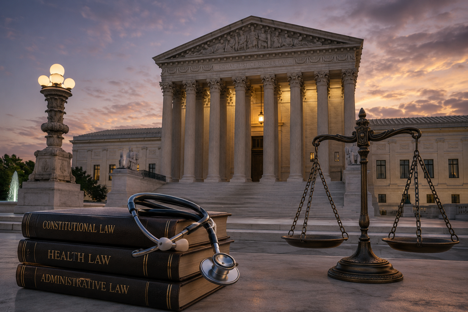 The U.S. Supreme Court building during an ongoing legal dispute over abortion medication access.