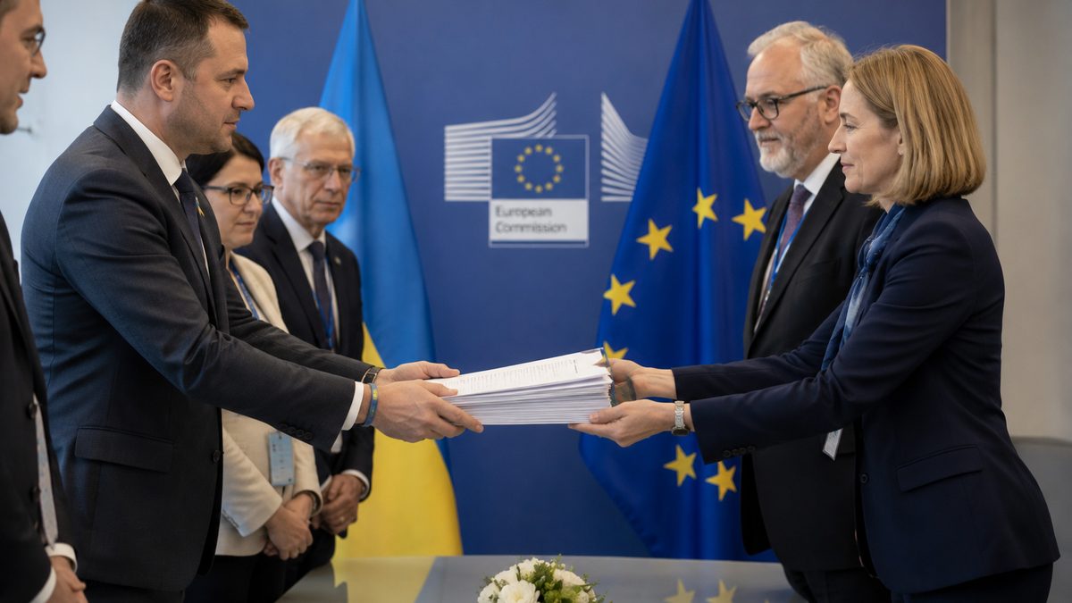 Meeting folders and a map of Europe sit on a conference table.